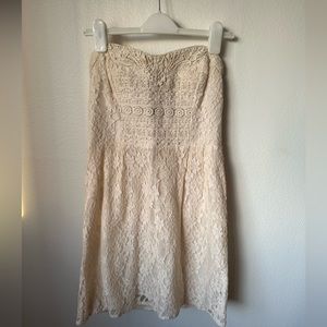 Free People Strapless Lace Mini Dress